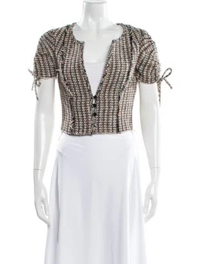 Pre-owned Brock Collection Tweed Pattern Bolero In Multi