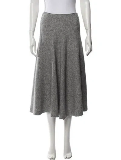 Pre-owned Brock Collection Virgin Wool Midi Length Skirt In Grey