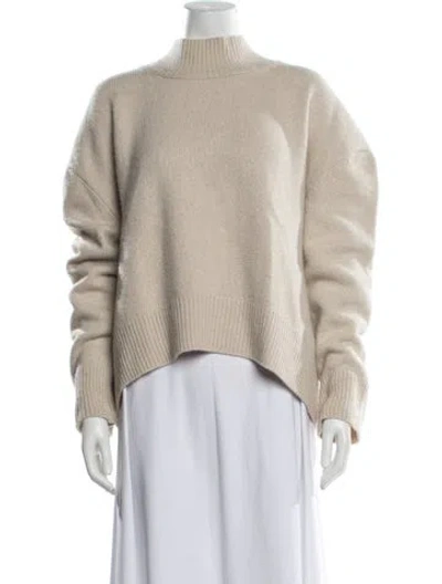 Pre-owned Brock Collection Virgin Wool Mock Neck Sweater In Neutrals