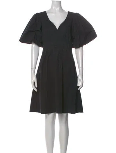 Pre-owned Brock Collection V-neck Knee-length Dress In Black