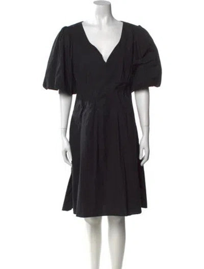 Pre-owned Brock Collection V-neck Knee-length Dress In Black