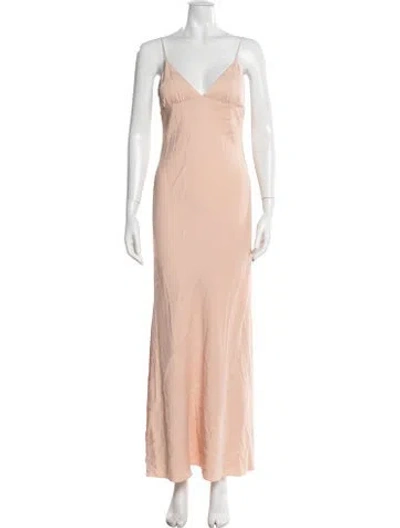 Pre-owned Brock Collection V-neck Long Dress In Pink