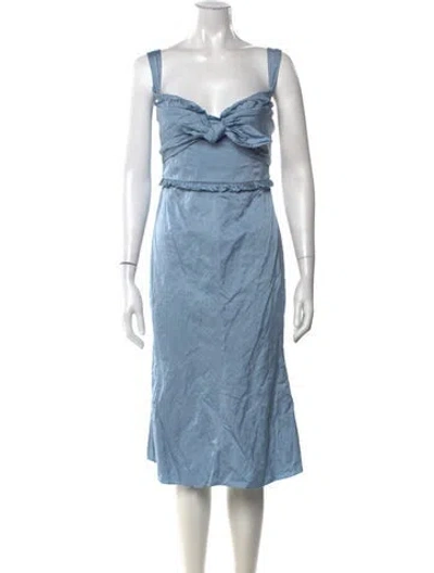Pre-owned Brock Collection V-neck Midi Length Dress In Blue