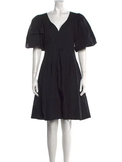 Pre-owned Brock Collection V-neck Mini Dress In Black