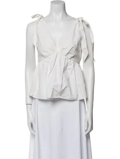 Pre-owned Brock Collection V-neck Sleeveless Blouse In Neutral