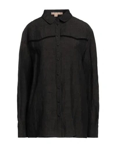Brock Collection Woman Shirt Lead Size 4 Linen In Grey