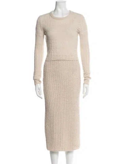 Pre-owned Brock Collection Wool Patterned Skirt Set In Neutral