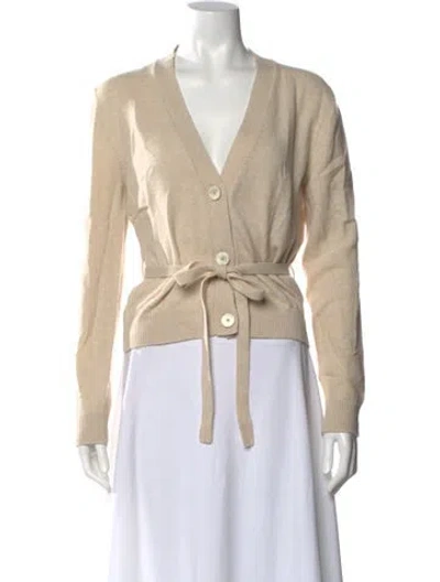 Pre-owned Brock Collection Wool V-neck Sweater In Neutral