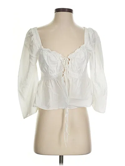 Pre-owned Brock Collection X H&m 3/4 Sleeve Blouse In White
