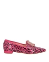 Brock B★rock Woman Loafers Fuchsia Size 7 Soft Leather In Pink