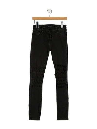 Pre-owned Brockenbow Mid-rise Skinny Leg Jeans In Black