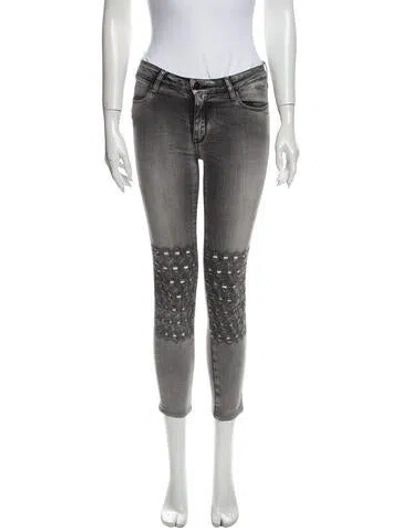 Pre-owned Brockenbow Mid-rise Skinny Leg Jeans In Gray