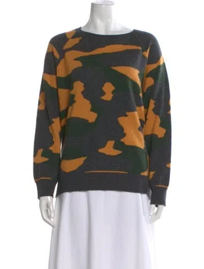Pre-owned Brodie Camouflage Print Crew Neck Sweater In Blue