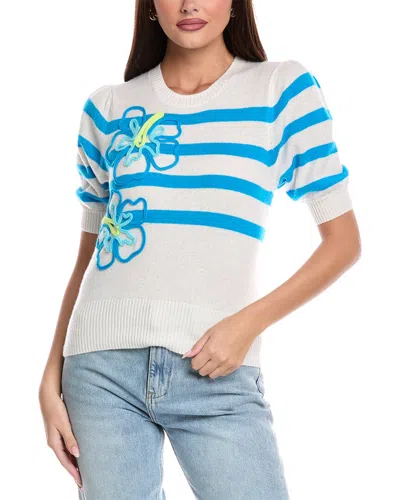 Brodie Cashmere Aloha Cashmere Sweater In White