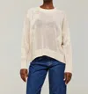 Brodie Cashmere Aloha Open Crew Sweater In Cynet/acid Lime In Neutral
