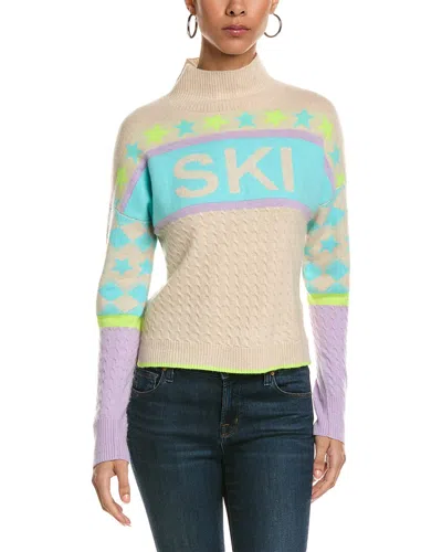 Brodie Cashmere Alpine Ski Mock Cashmere Sweater In Beige