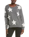 Brodie Cashmere Alyssa Star Fringed Boyfriend Cashmere Sweater In Gray
