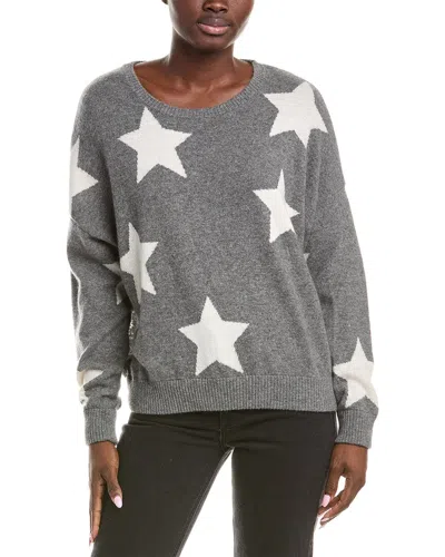 BRODIE CASHMERE ALYSSA STAR FRINGED BOYFRIEND CASHMERE SWEATER