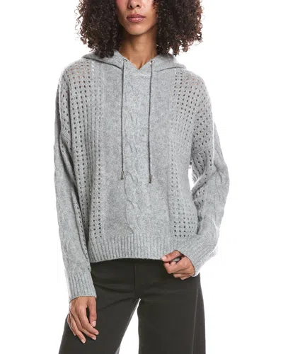 Brodie Cashmere Amara Cable Cashmere Hoodie In Gray