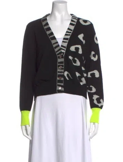 Pre-owned Brodie Cashmere Animal Print Sweater In Black