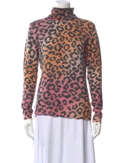 Pre-owned Brodie Cashmere Animal Print Sweater In Gray