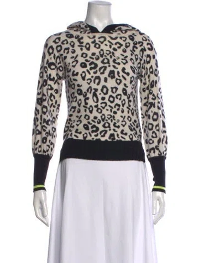 Pre-owned Brodie Cashmere Animal Print Sweater In Green