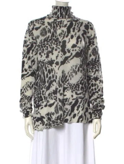 Pre-owned Brodie Cashmere Animal Print Sweater In Multi