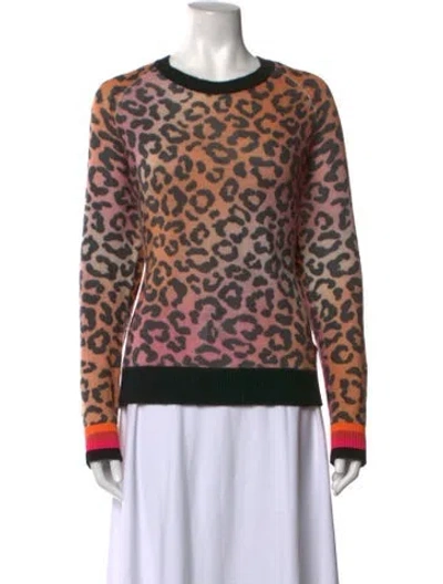 Pre-owned Brodie Cashmere Animal Print Sweater In Multicolor