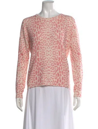 Pre-owned Brodie Cashmere Animal Print Sweater In Pink