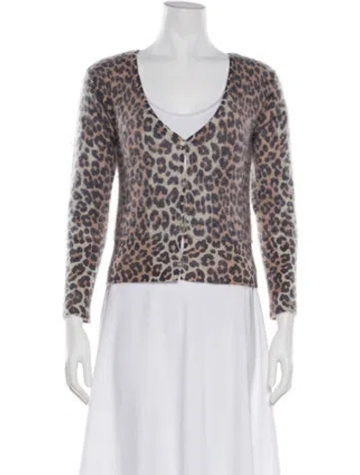 Pre-owned Brodie Cashmere Animal Print Top W/ Tags In Brown