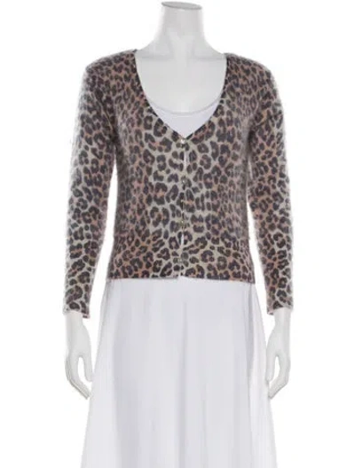 Pre-owned Brodie Cashmere Animal Print Top W/ Tags In Brown