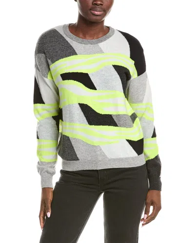 Brodie Cashmere Animal Rainbow Cashmere Sweater In Black