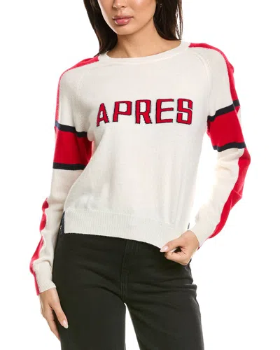 Brodie Cashmere Apres Ski Club Crewneck Cashmere Sweater In White