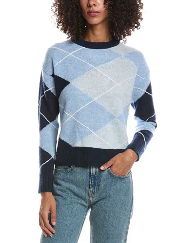 Brodie Cashmere Argyle Crewneck Cashmere Sweater In Multi