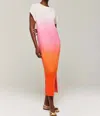 Brodie Cashmere Bali Ombre Midi Cashmere Dress In Pink Bali