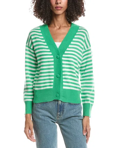 Brodie Cashmere Beach Stripe Cashmere Cardigan In Metallic