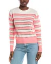 Brodie Cashmere Beach Stripe Cashmere Sweater In Orange