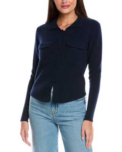 Brodie Cashmere Beau Cashmere Button Shirt In Blue