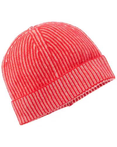Brodie Cashmere Bold Plaited Cashmere Beanie In Red