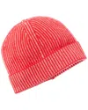 Brodie Cashmere Bold Plaited Cashmere Beanie In Red