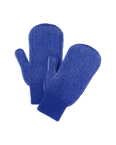 Brodie Cashmere Bold Plaited Cashmere Mittens In Blue