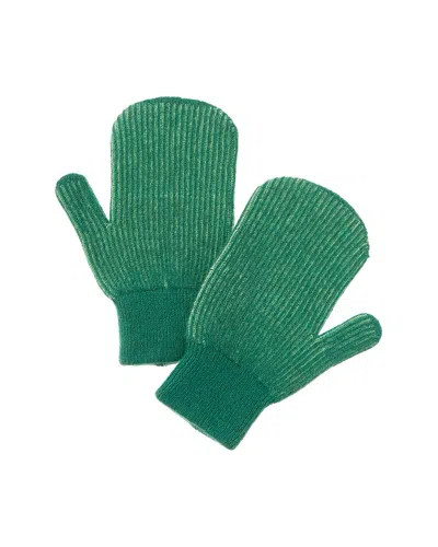 Brodie Cashmere Bold Plaited Cashmere Mittens In Green