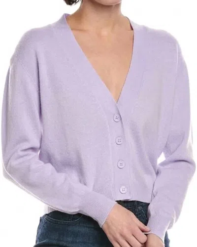 Brodie Cashmere Boxy Cropped Cardigan In Lavender In Purple