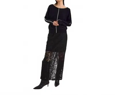 Brodie Cashmere Bree Bead Overarm Batwing Sweater In Black
