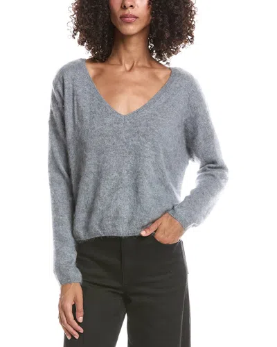 Brodie Cashmere Brushed Rosa Reversible Cashmere Sweater In Gray