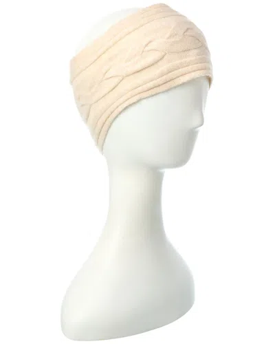Brodie Cashmere Cable Cashmere Headband In Beige