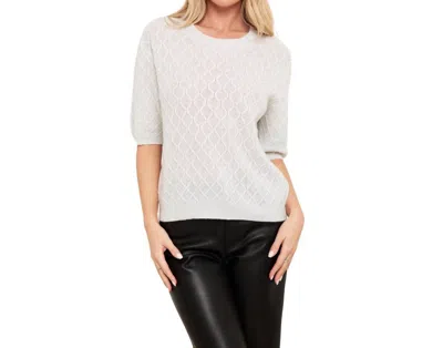 Brodie Cashmere Cable Pearl Tee In Pearl Blue In Multi