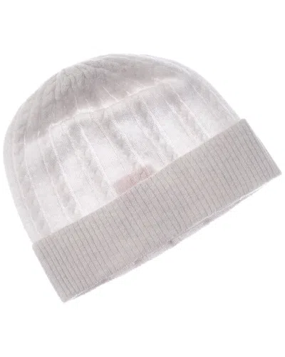 Brodie Cashmere Cable Pom Pom Cashmere Hat In Purple