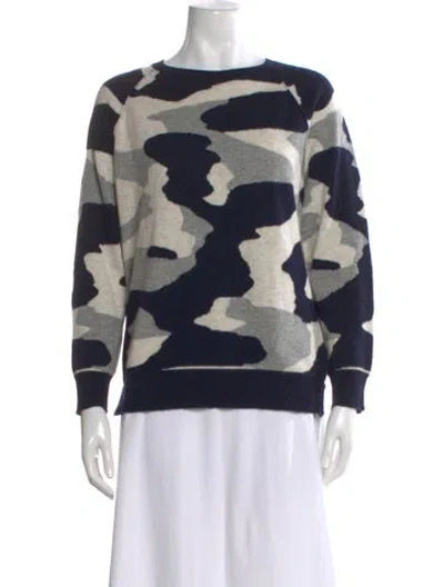 Pre-owned Brodie Cashmere Camouflage Print Sweater In Blue