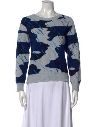 Pre-owned Brodie Cashmere Camouflage Print Sweater In Blue